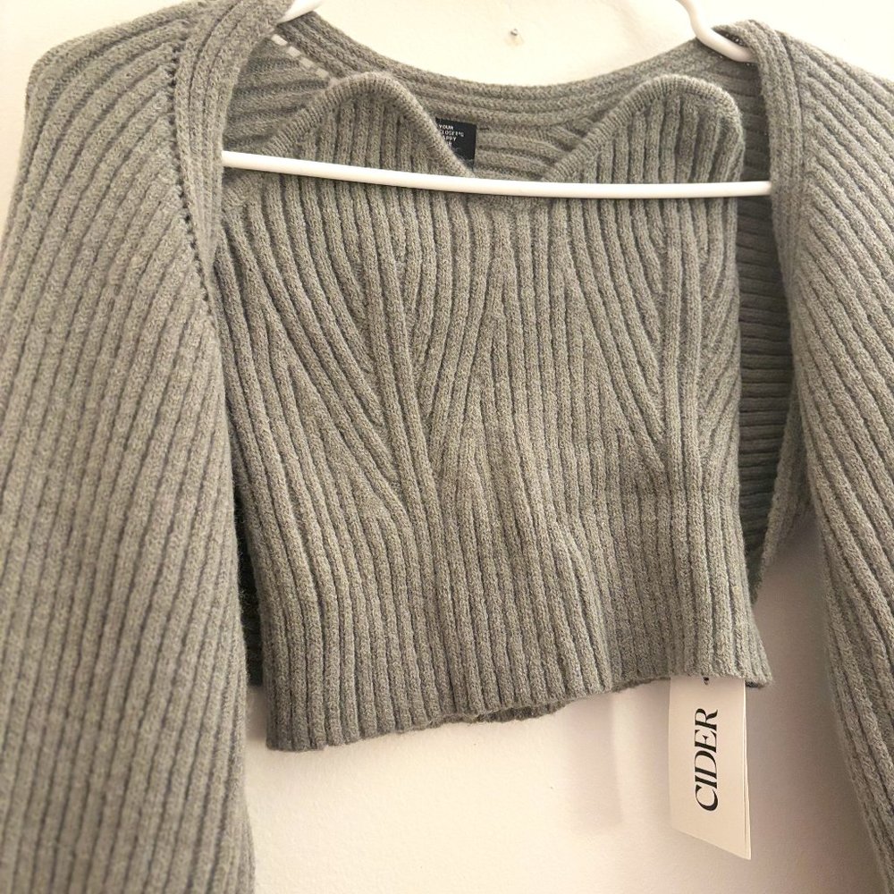 CIDER Ripped Knit Knit Tube Top With Bolero